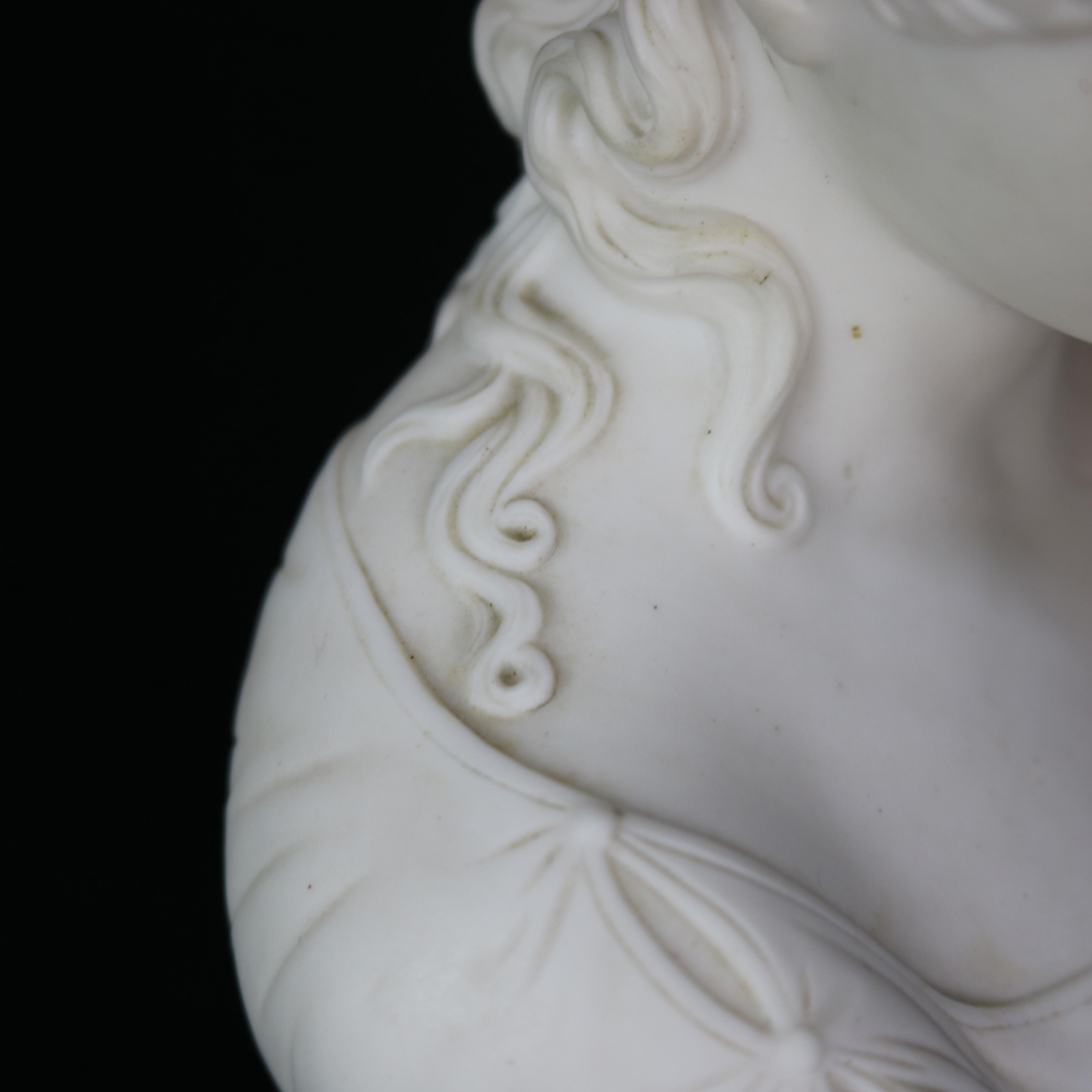 English Copeland School Cast Parian Porcelain Bust of Classical Woman In Good Condition In Big Flats, NY