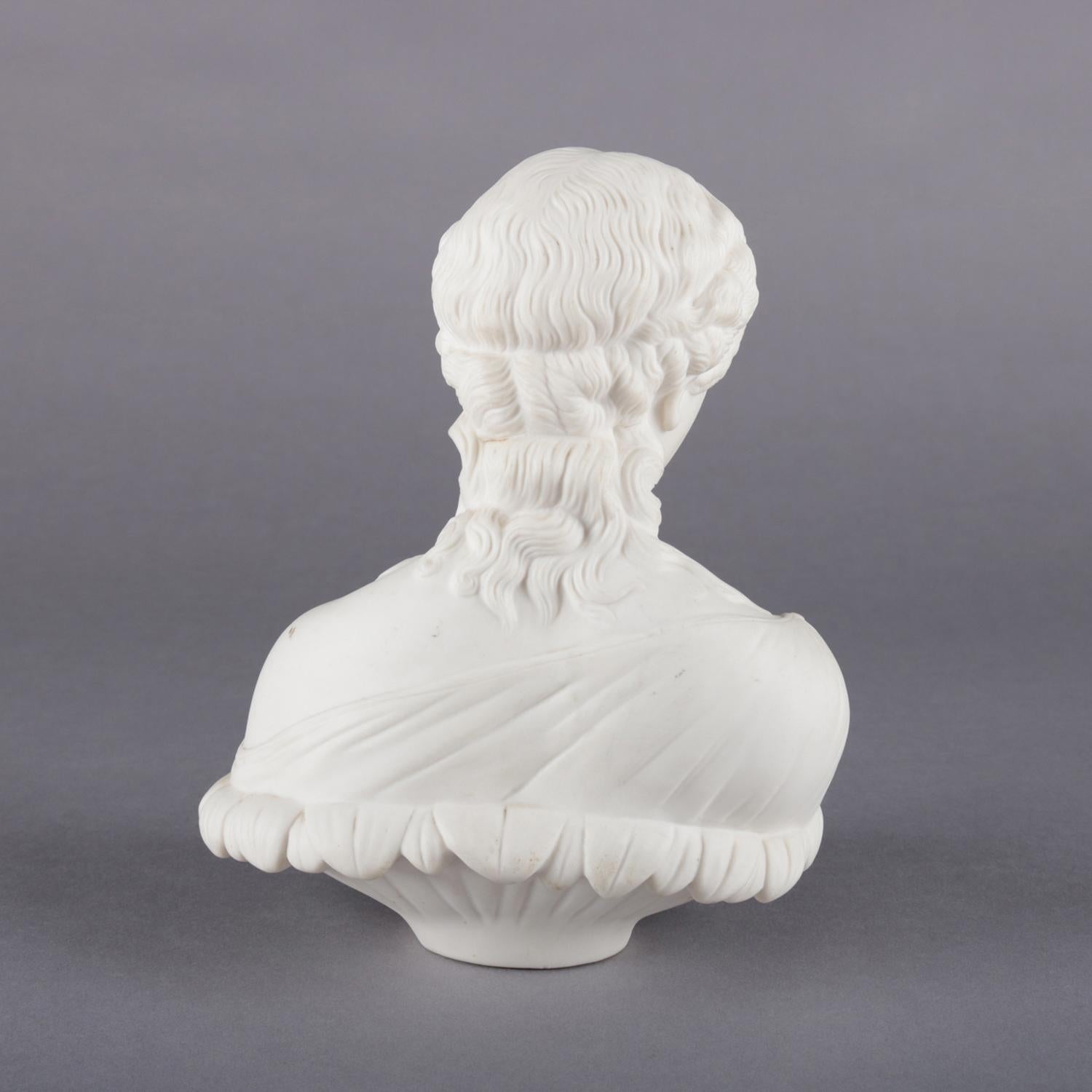 English Copeland School Cast Parian Porcelain Bust of Classical Woman 1