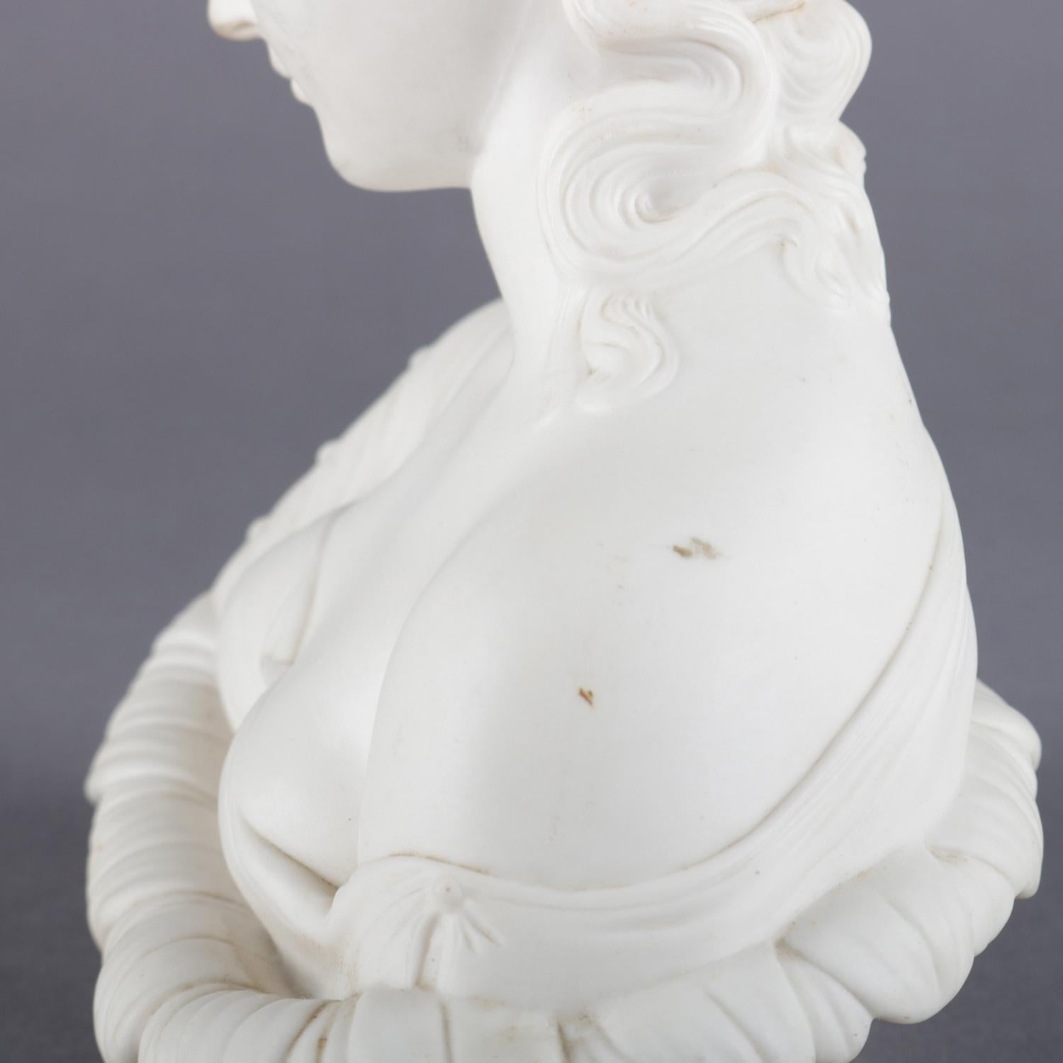 English Copeland School Cast Parian Porcelain Bust of Classical Woman 3