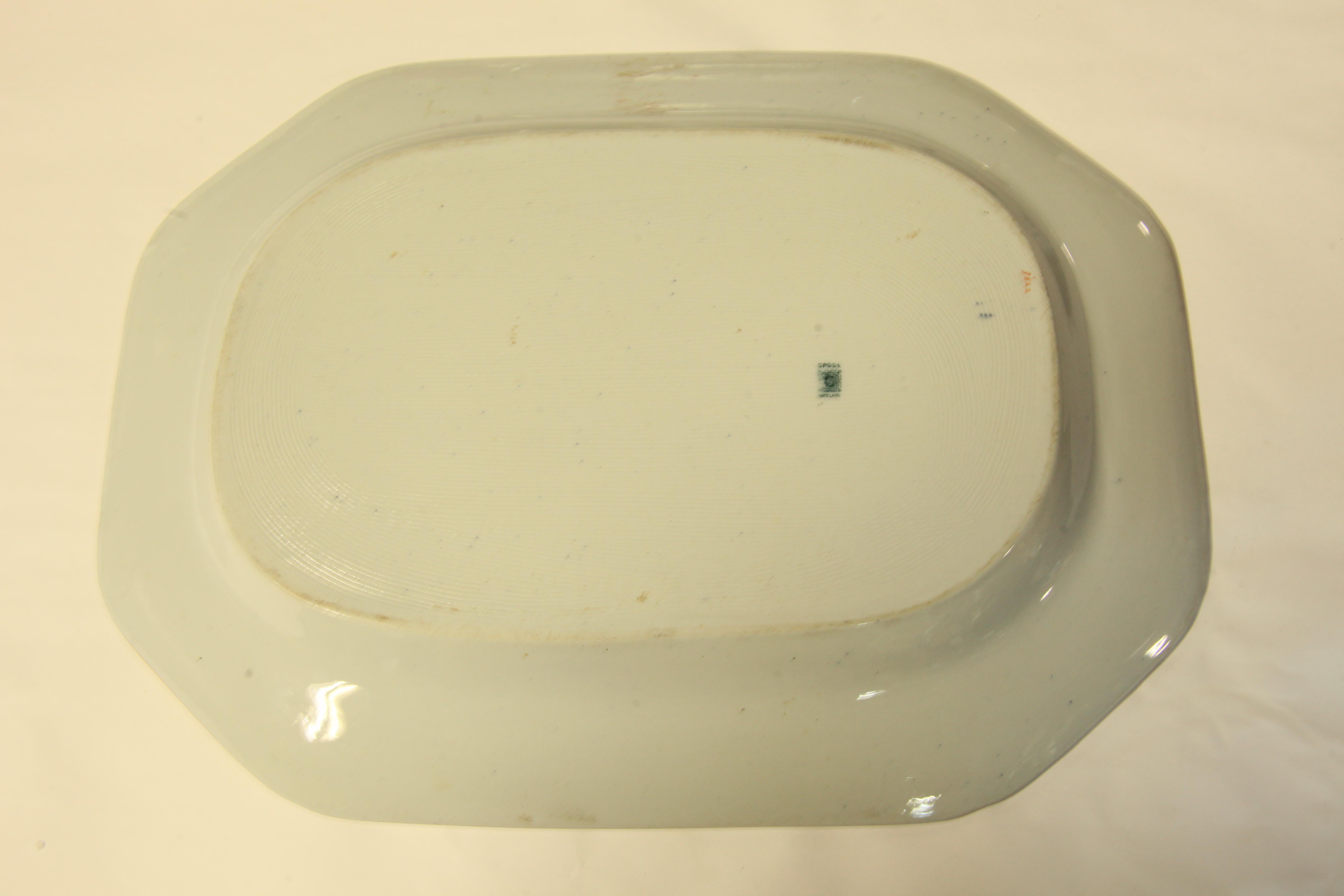 English Copeland Spode Blue and White Platter For Sale 7