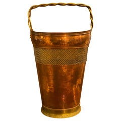 English Copper and Brass Fireplace Basket