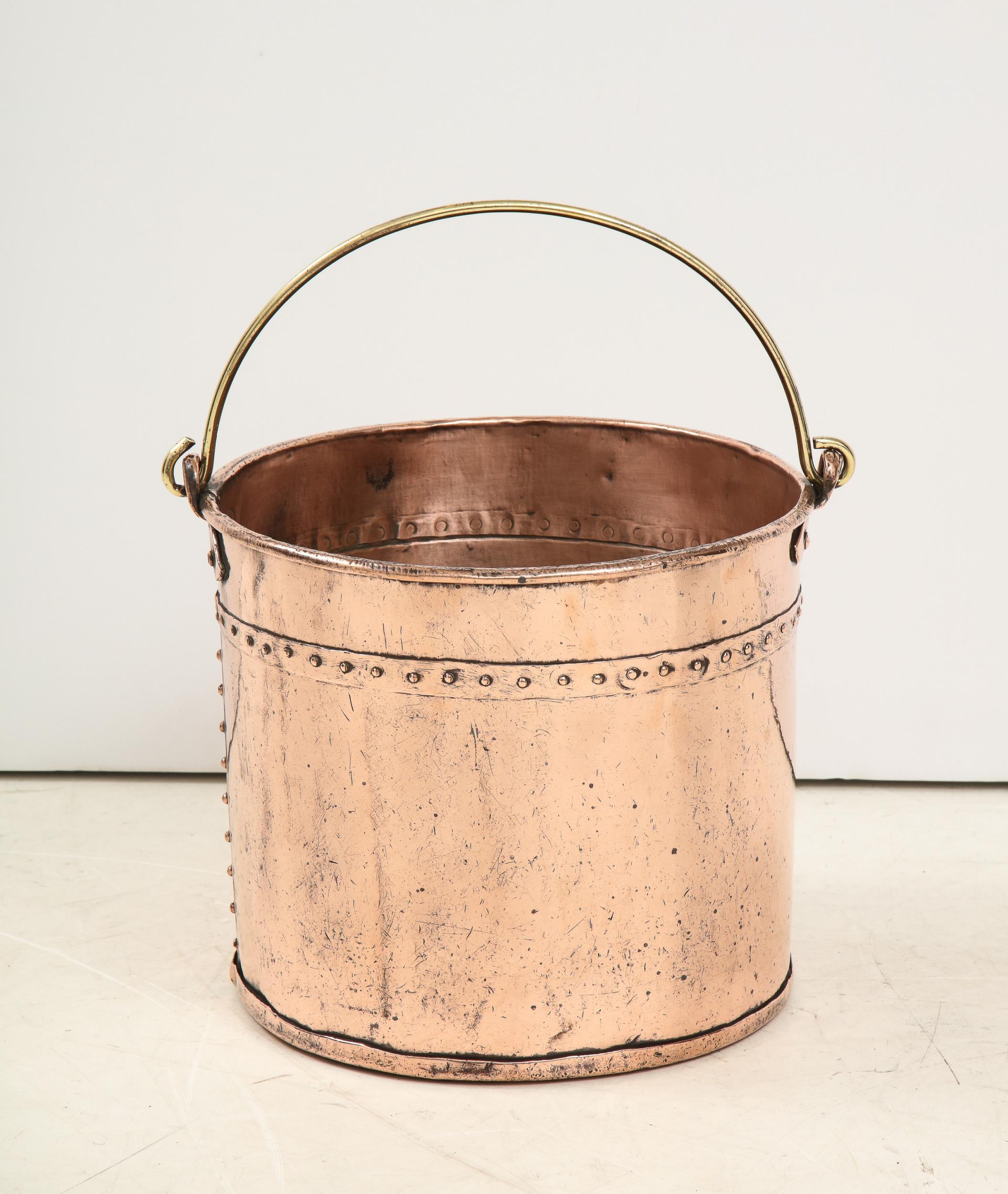 Brass English Copper Apple Bucket For Sale
