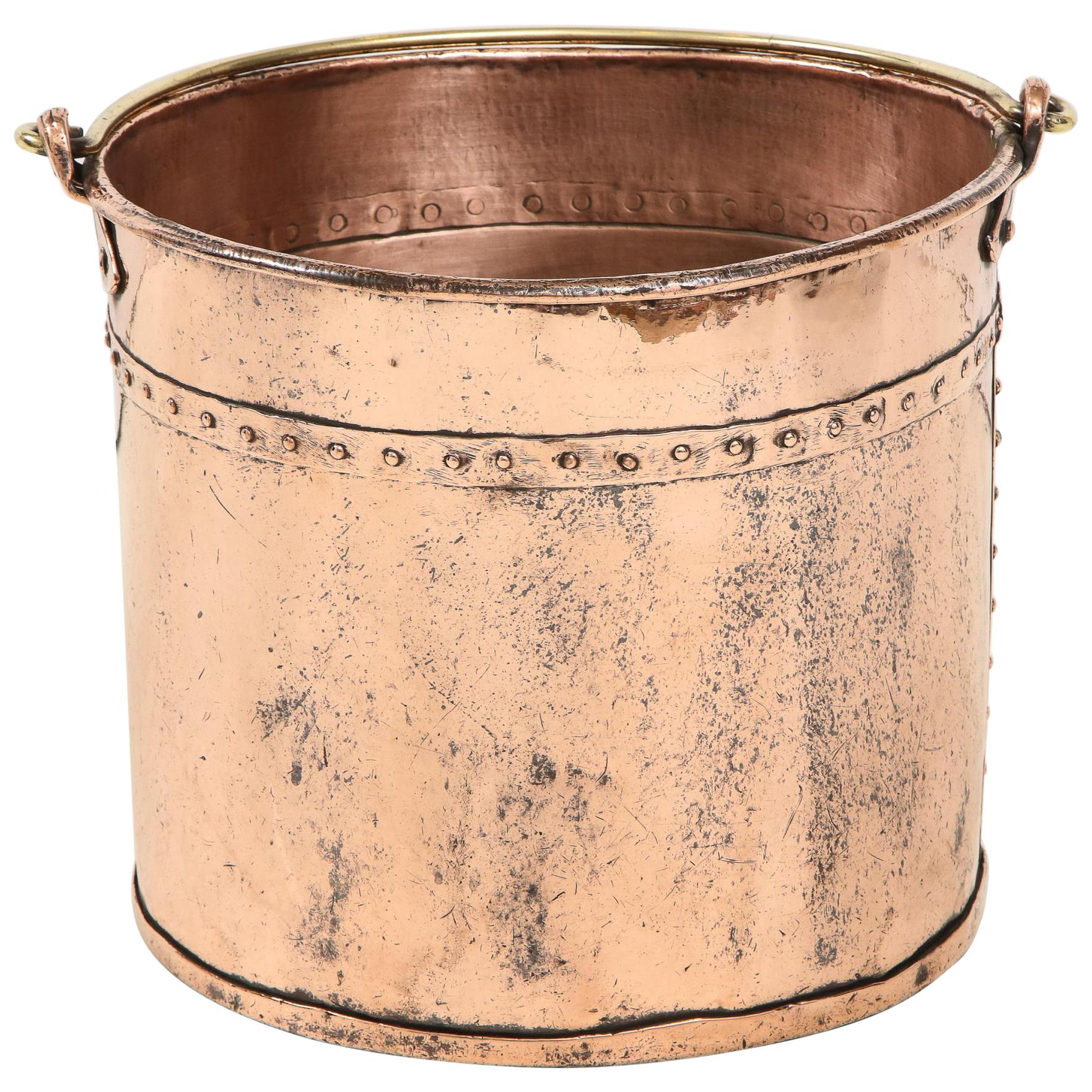 English Copper Apple Bucket For Sale