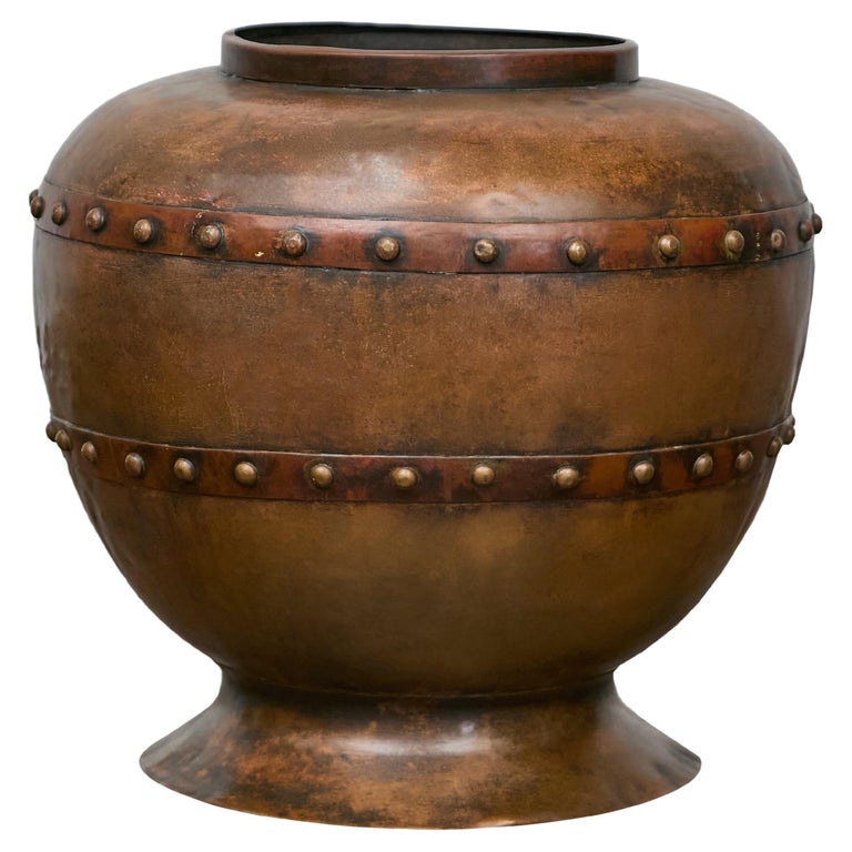 Indian Beaten Copper Planter - 19thC Indian Beaten Copper Planter - 19thC