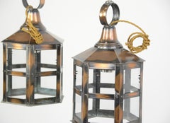 English Copper Flash Lanterns, circa 1910