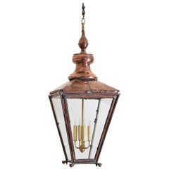 English Copper Gas Lantern, Now Electrified, Mid-19th Century, UL Wired