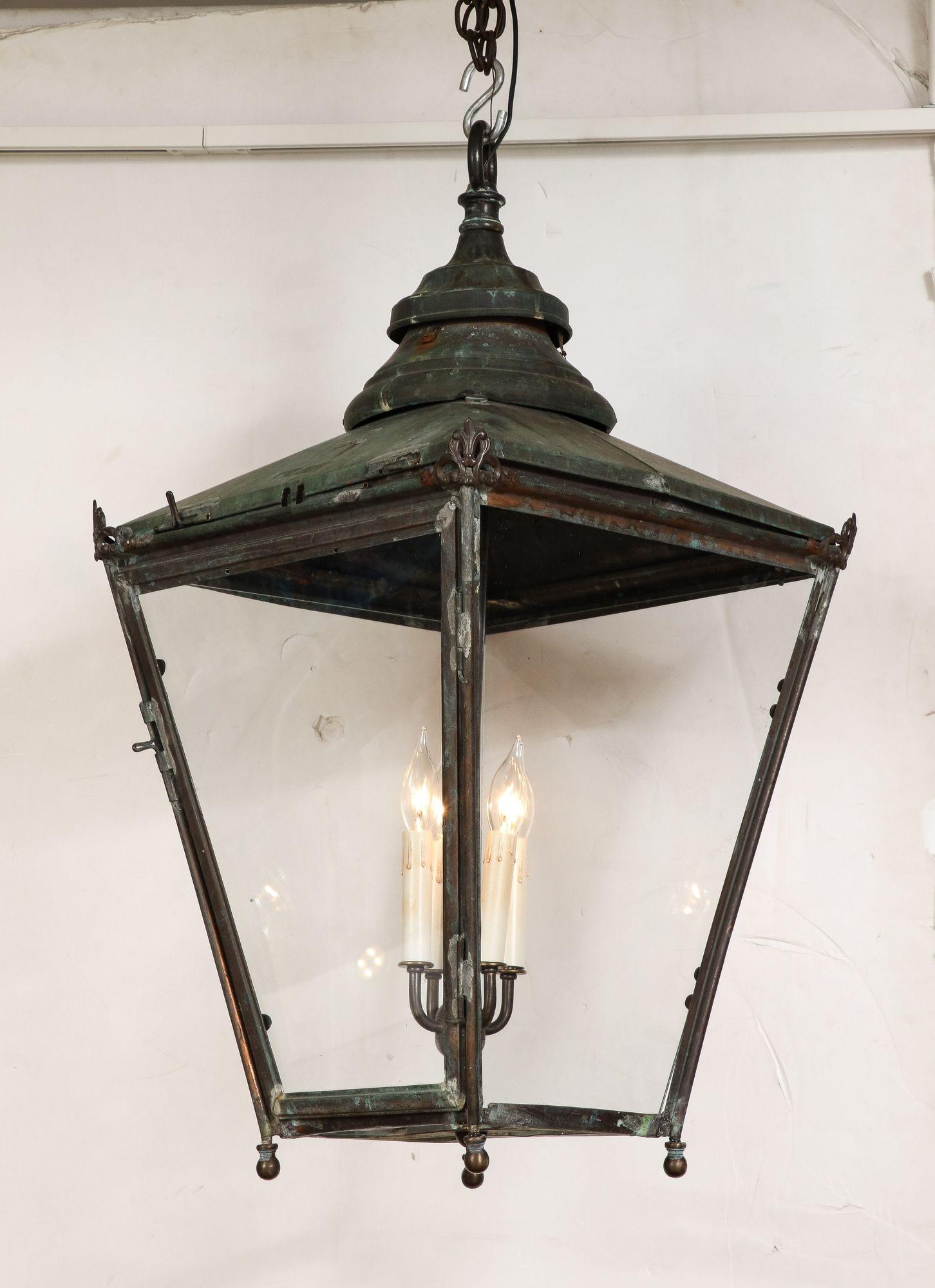 Late 19th Century English Copper Hanging Hall Lantern