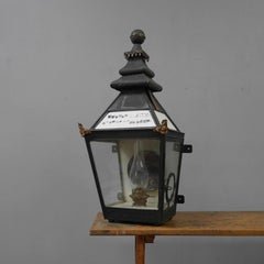 English Copper & Opaline Glass Railway Station Lantern ~ NOS