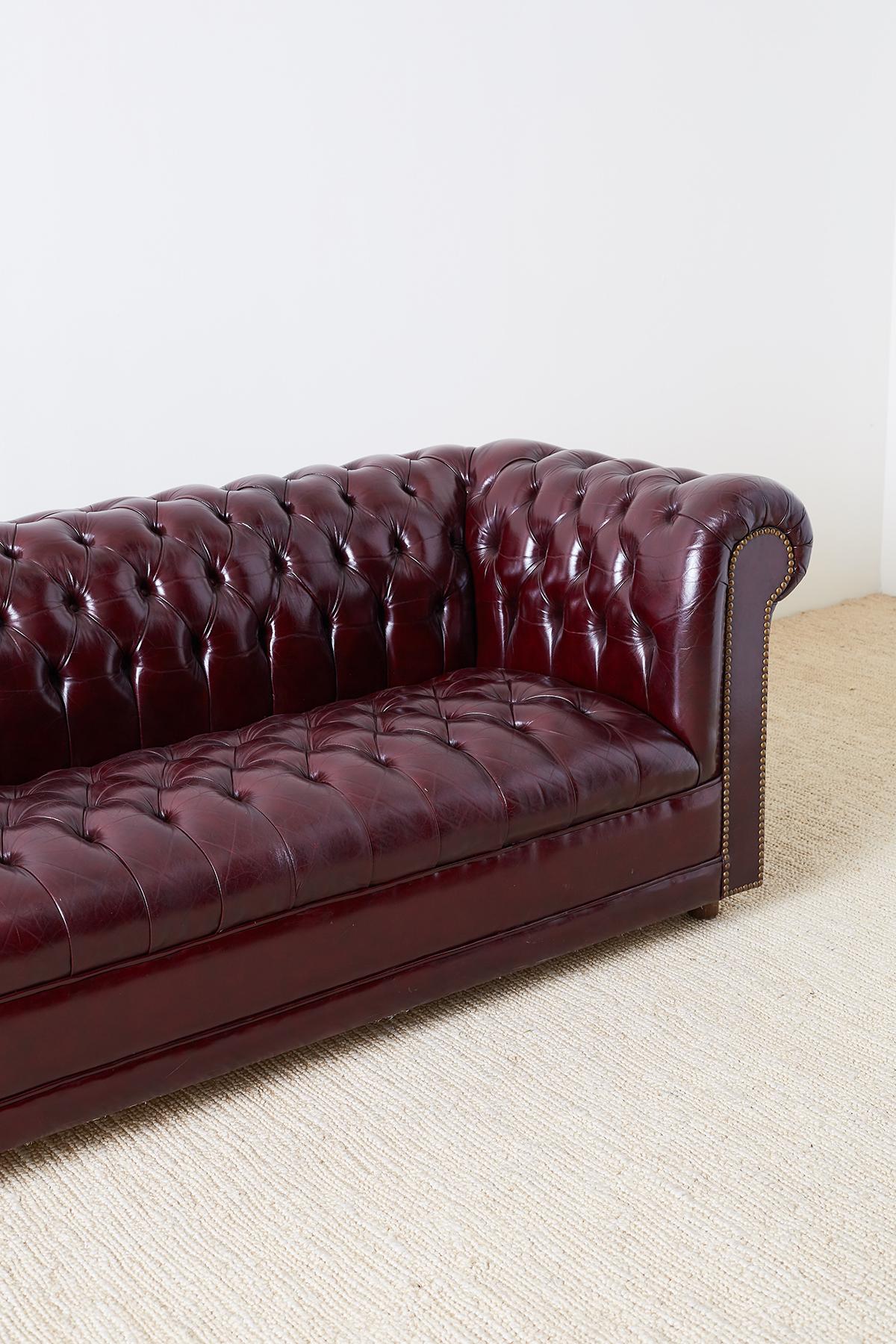 English Cordovan Tufted Leather Chesterfield Sofa at 1stDibs | cordovan ...