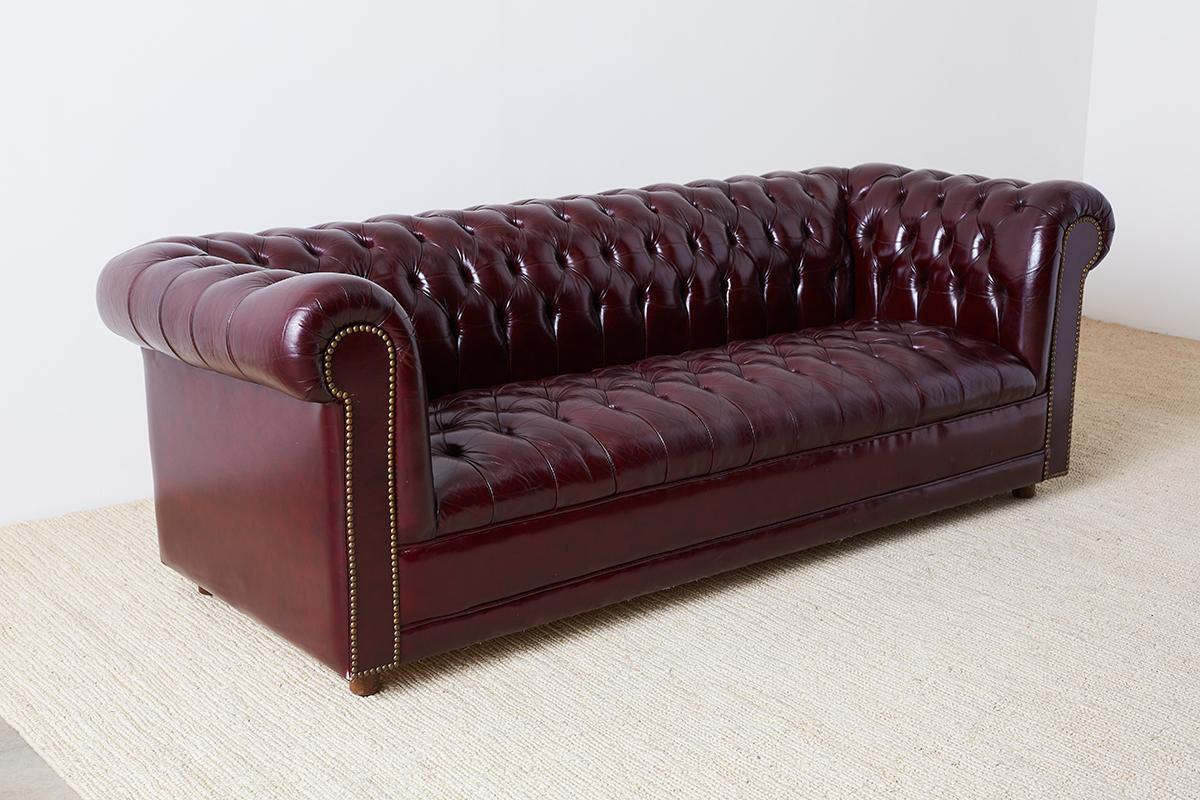 English Cordovan Tufted Leather Chesterfield Sofa at 1stDibs | cordovan ...
