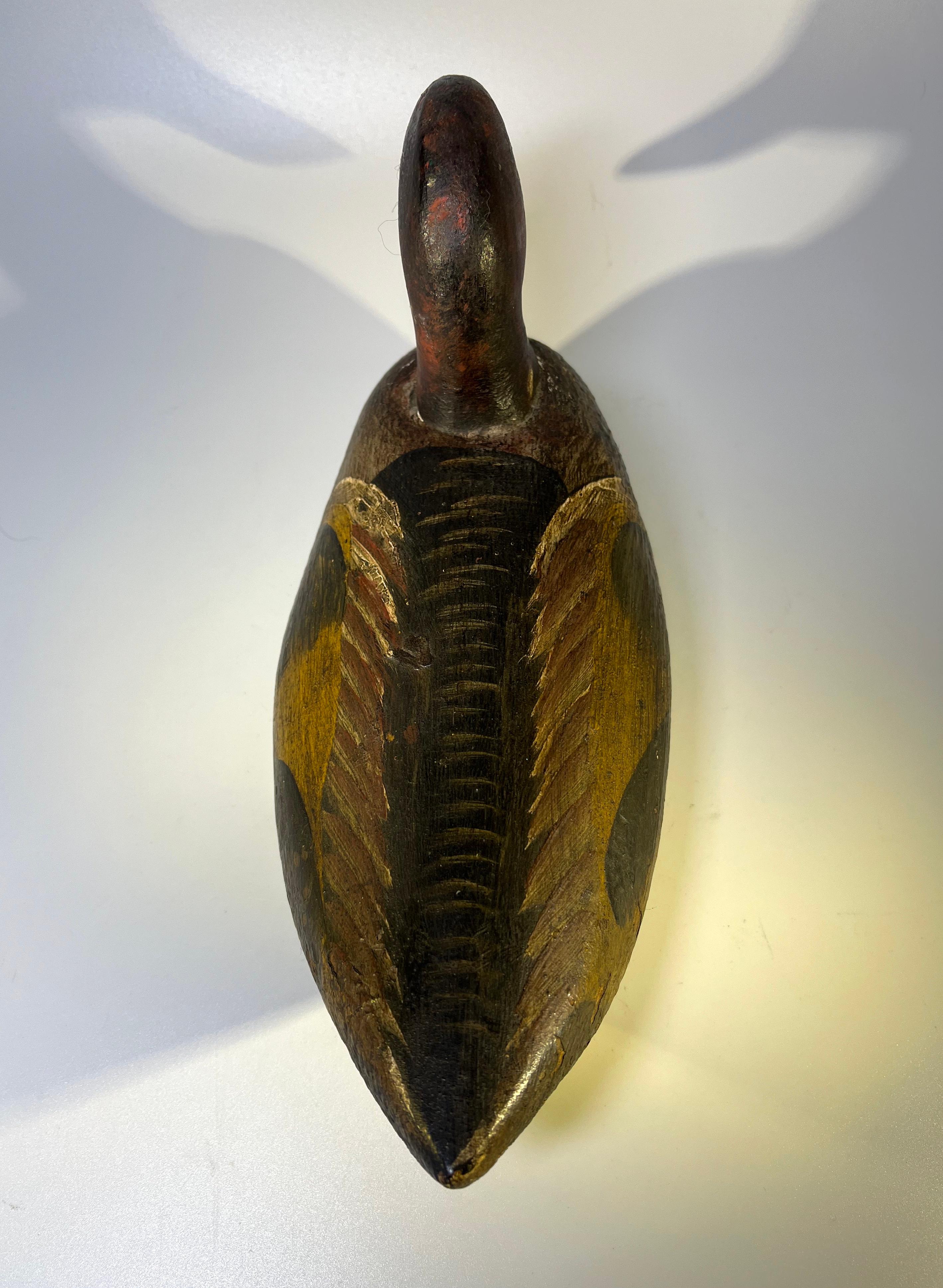 English Cork Waterfowl Decoy, Hand Crafted Painted Antique, Early 20th Century For Sale 2