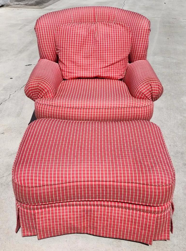 For FULL item description click on CONTINUE READING at the bottom of this page.

Offering One Of Our Recent Palm Beach Estate Fine Furniture Acquisitions Of A
Fantabulous English Cottage Shabby Style Roll Arm Lounge Swivel Rocker Chair & Ottoman by