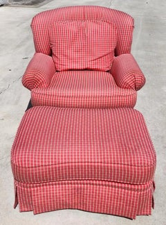 English Cottage Lounge Chair & Ottoman Swivel Rocker by Woodmark