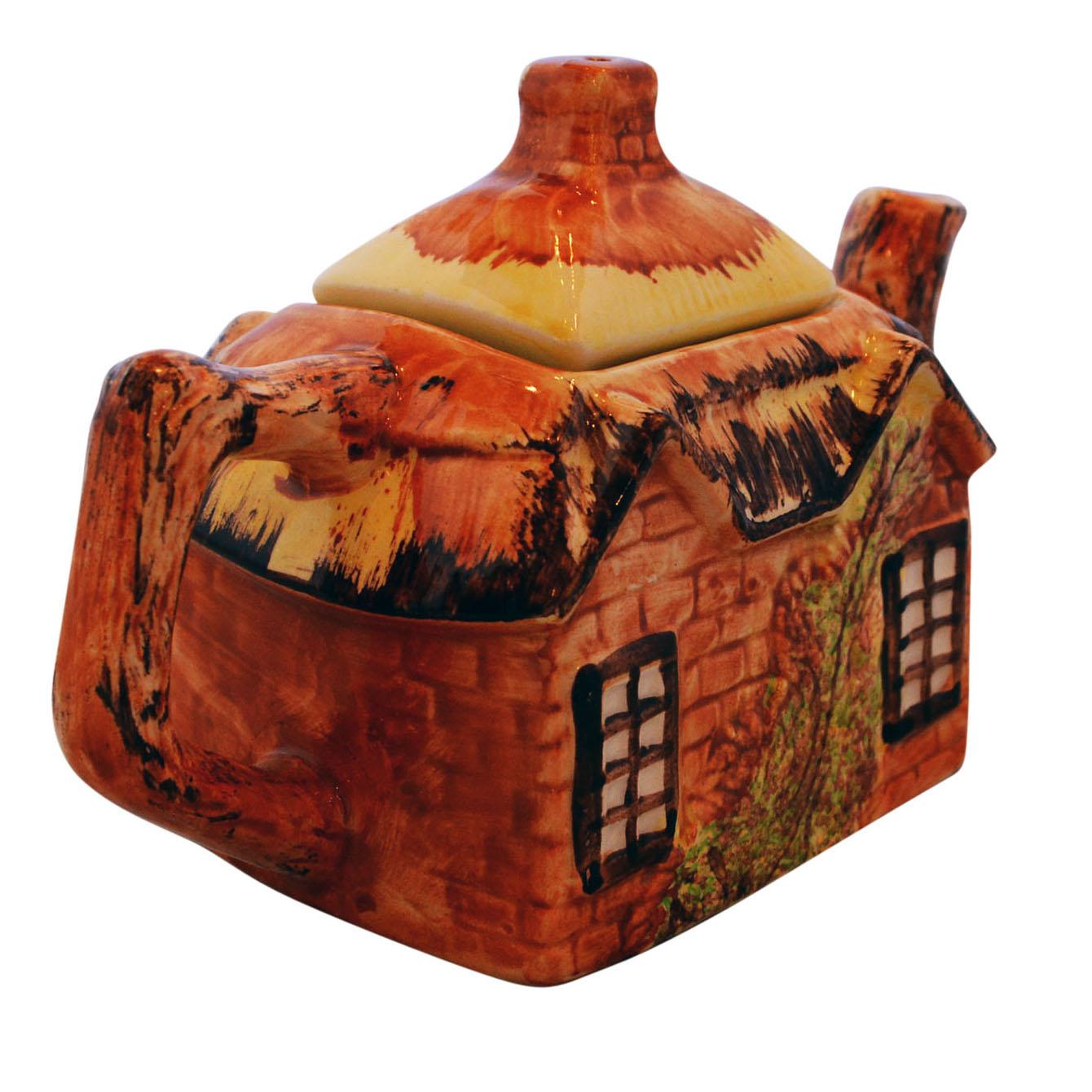 Hand-Painted English Cottageware Teapot For Sale