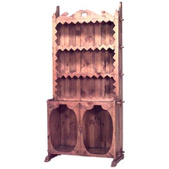 English Country Pine Hutch Cabinet