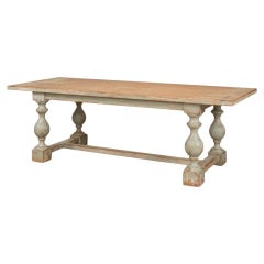 English Country Antique Sage Dining Table