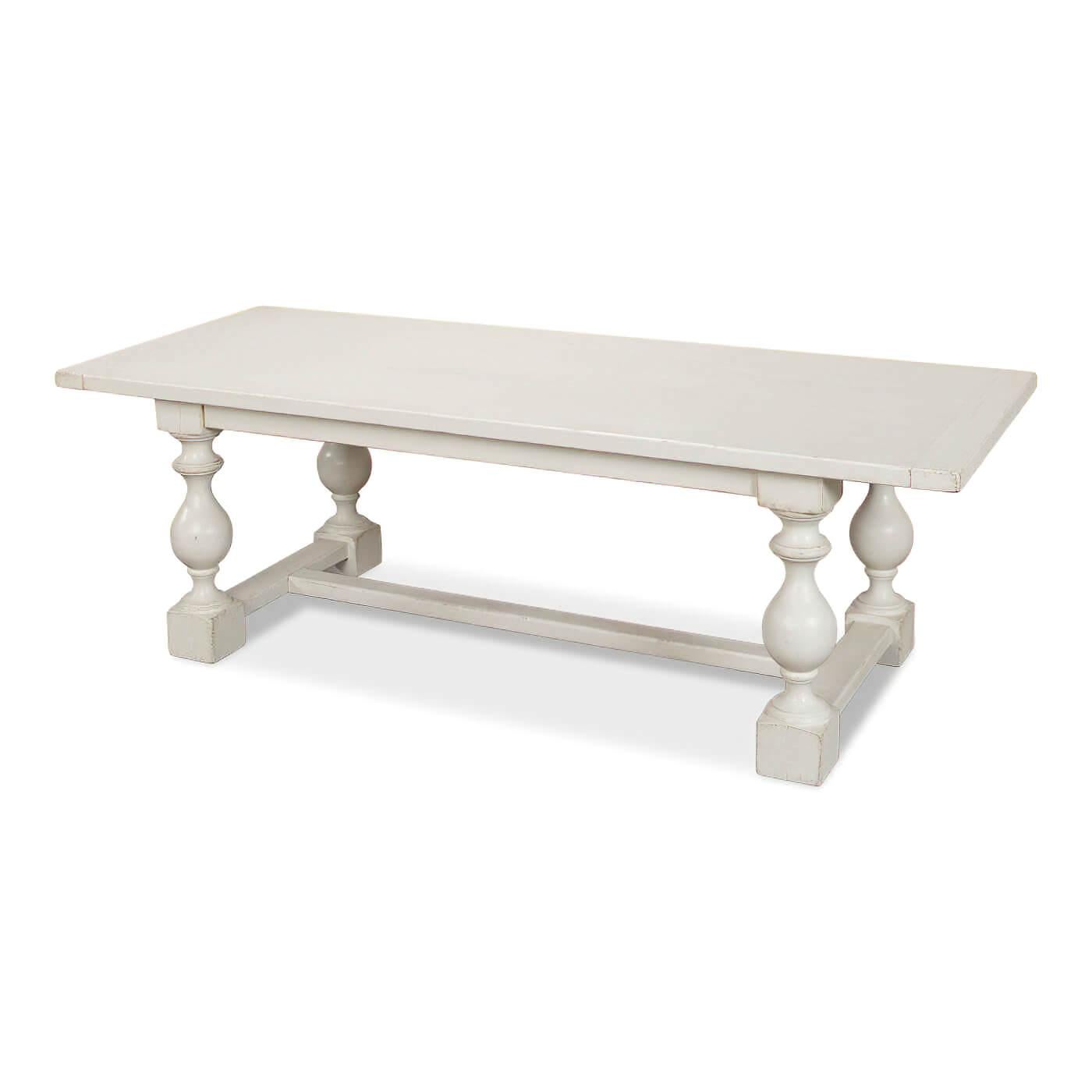 English Country Antique White Dining Table For Sale 5