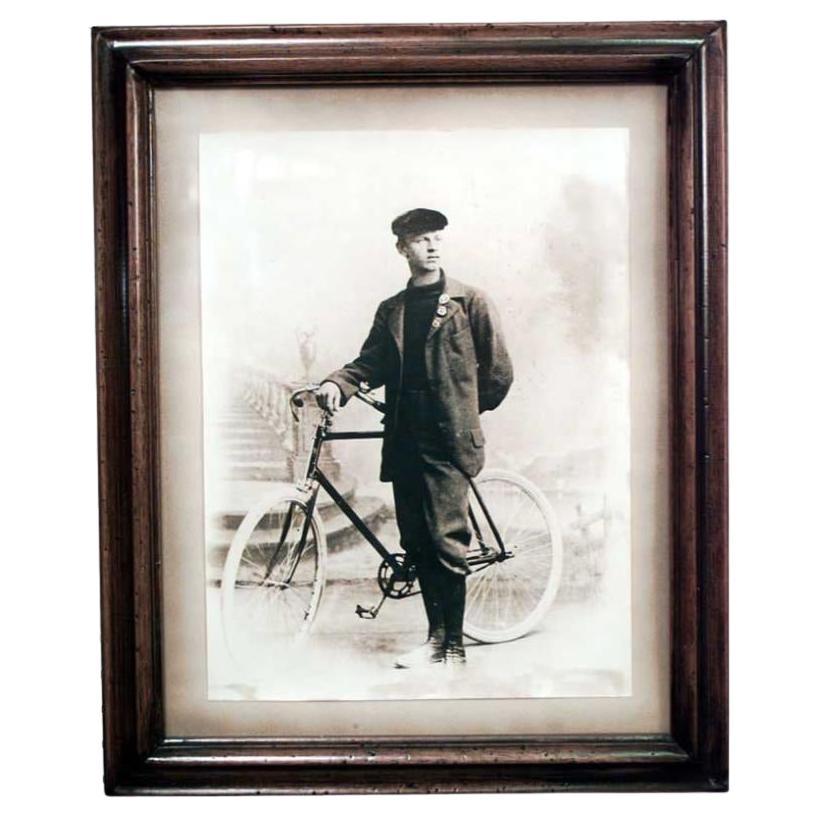 English Country Boy with Bicycle Portrait For Sale
