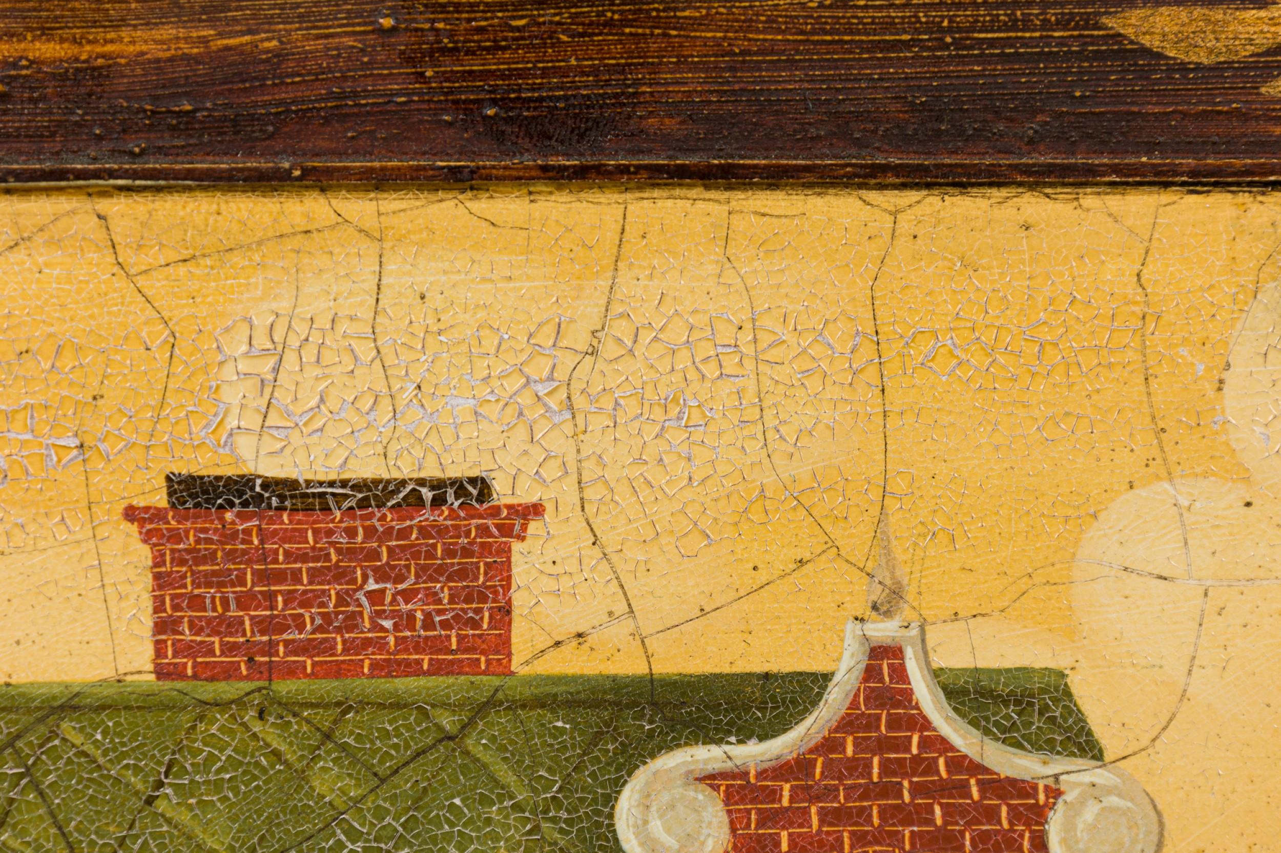 Dipinto a mano Casa di campagna inglese in mattoni Pittura acrilica in vendita