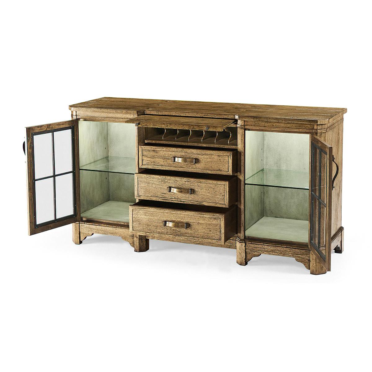 Rustic English Country Buffet Sideboard For Sale