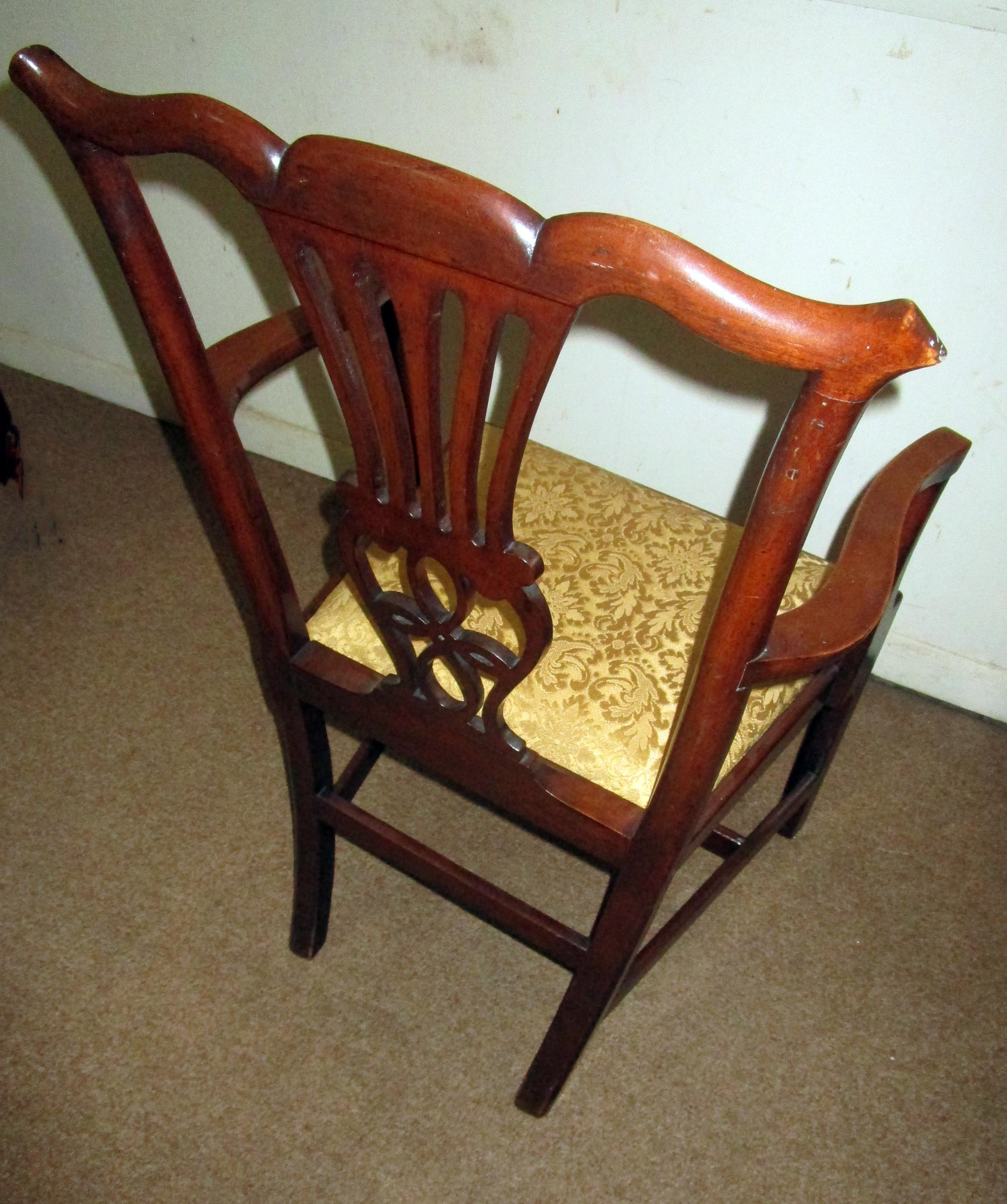 English Country Chippendale Style Mahogany Dining Chairs Set of Eight 3