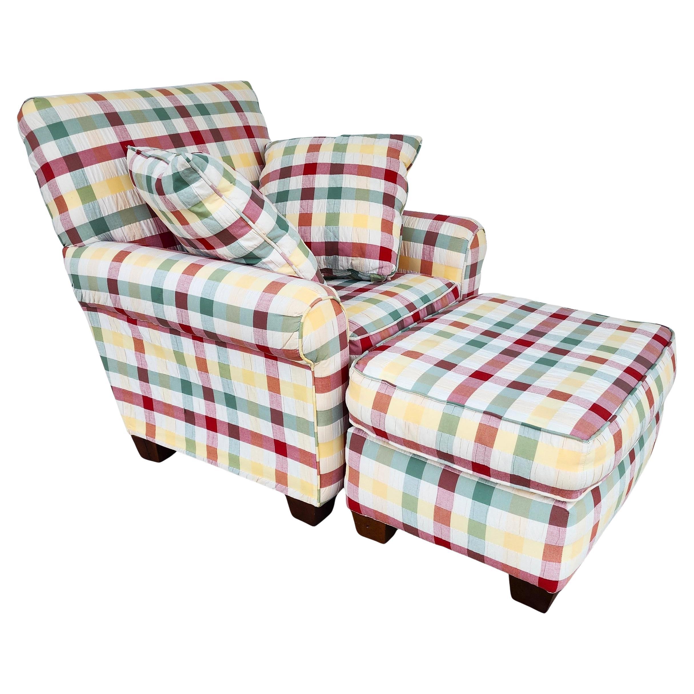 Englischer Country Club Stuhl 
Ottomane Shabby Chic