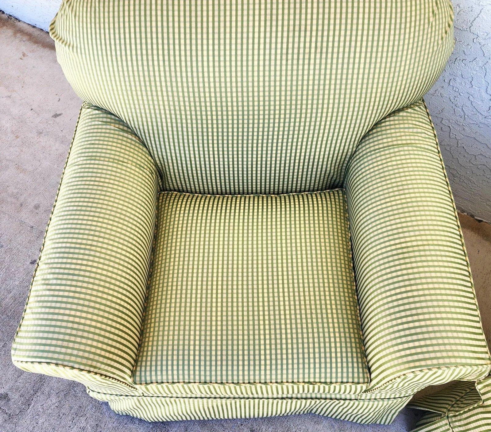English Country Cottage Armchairs Slipcovered by Lee Industries Pair For Sale 2