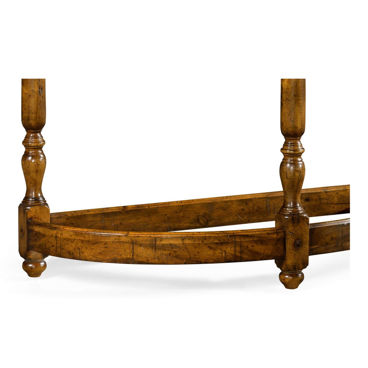 Contemporary English Country Demilune Console Table For Sale