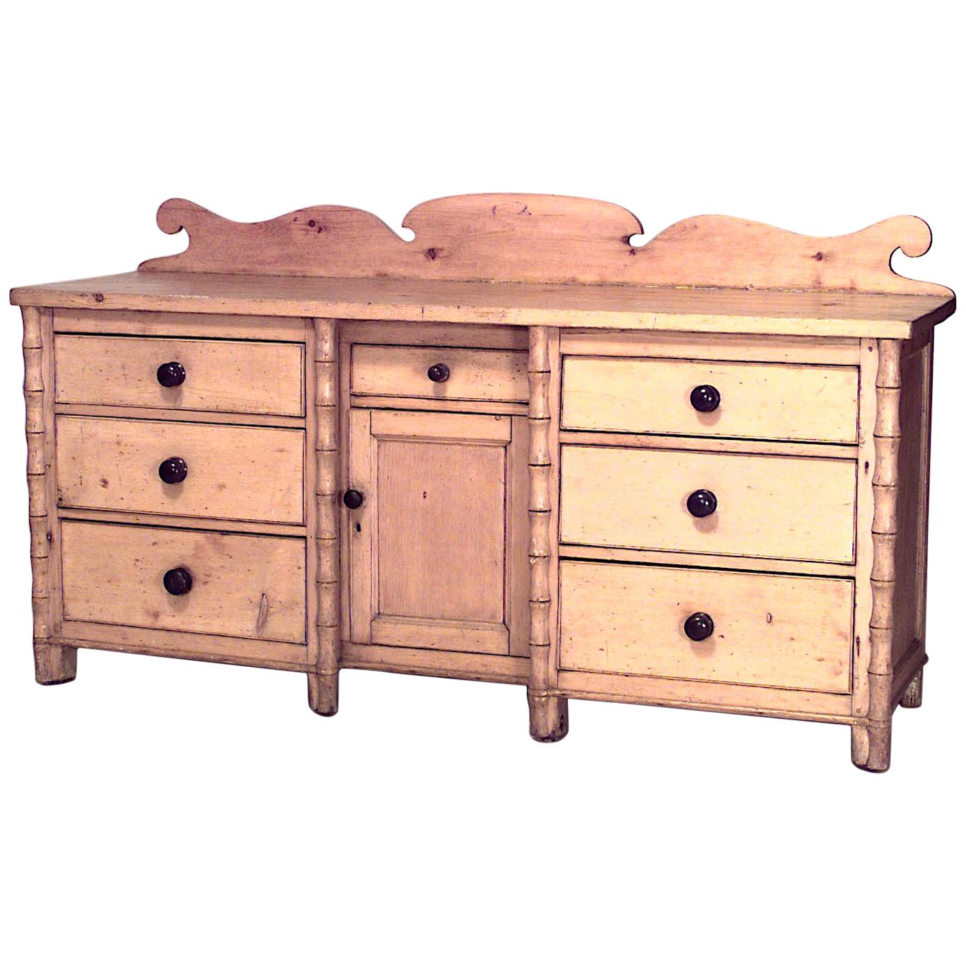 English Country Stripped Pine Sideboard For Sale