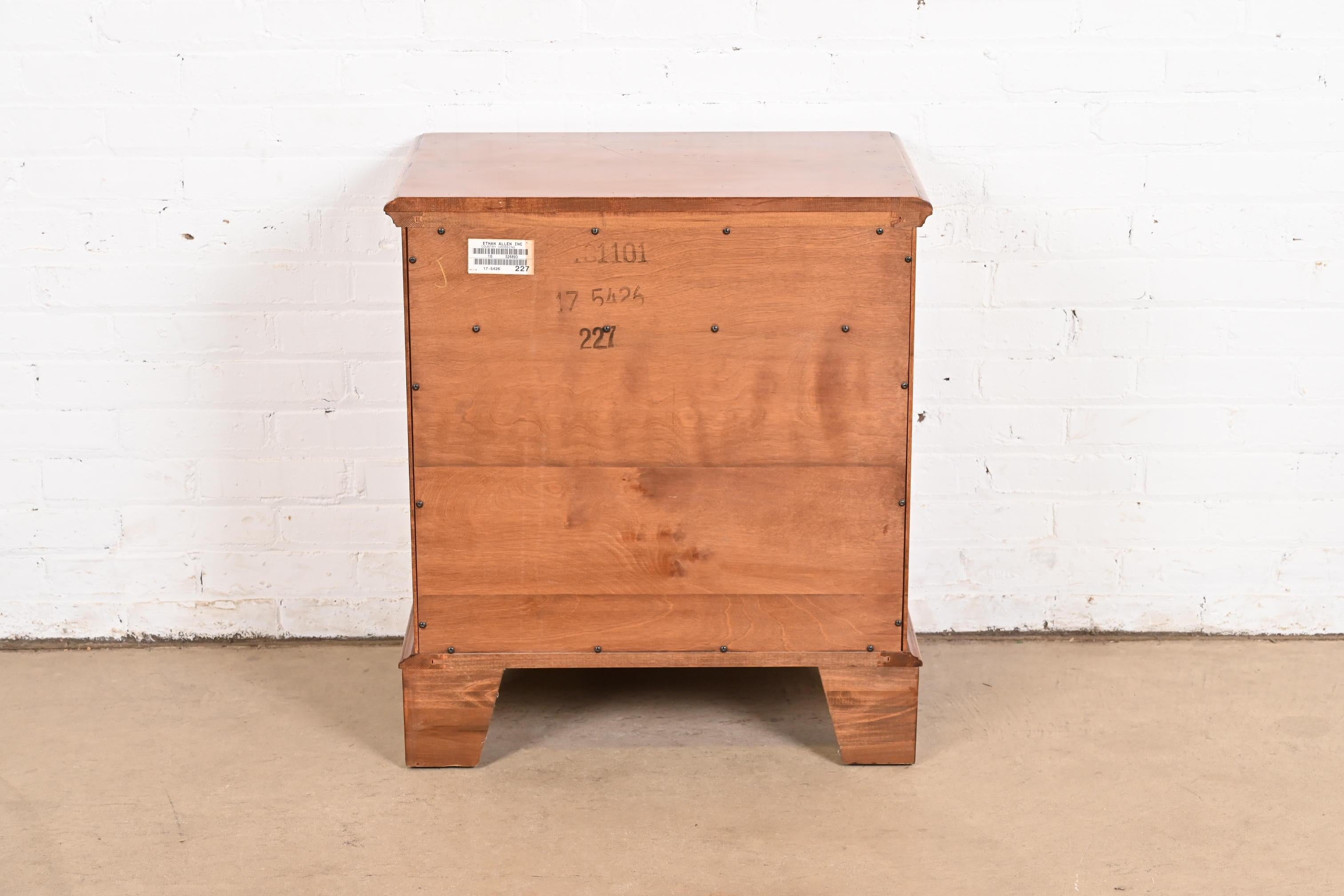 English Country Farmhouse Solid Maple Bedside Chest For Sale 3