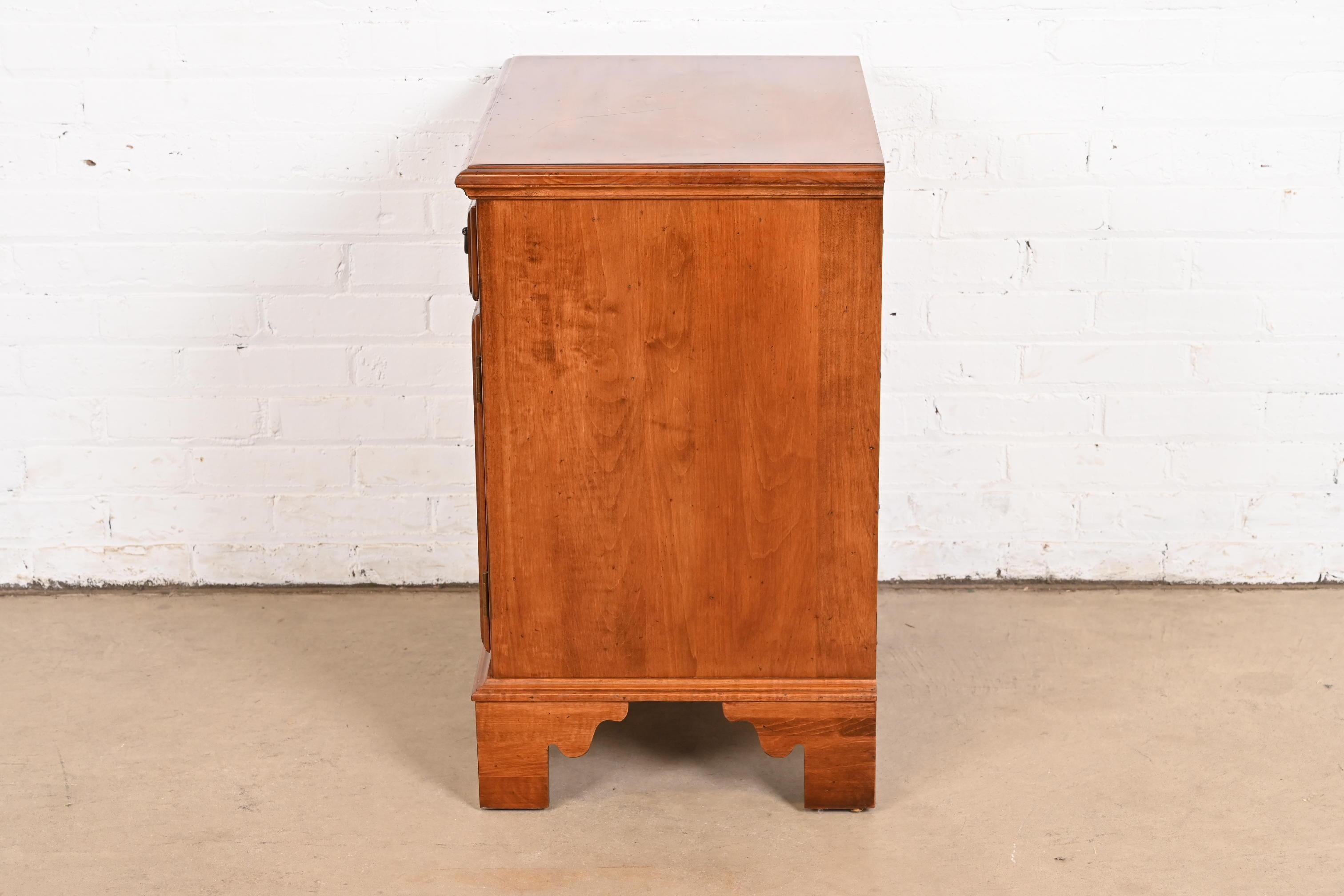 English Country Farmhouse Solid Maple Bedside Chest For Sale 2