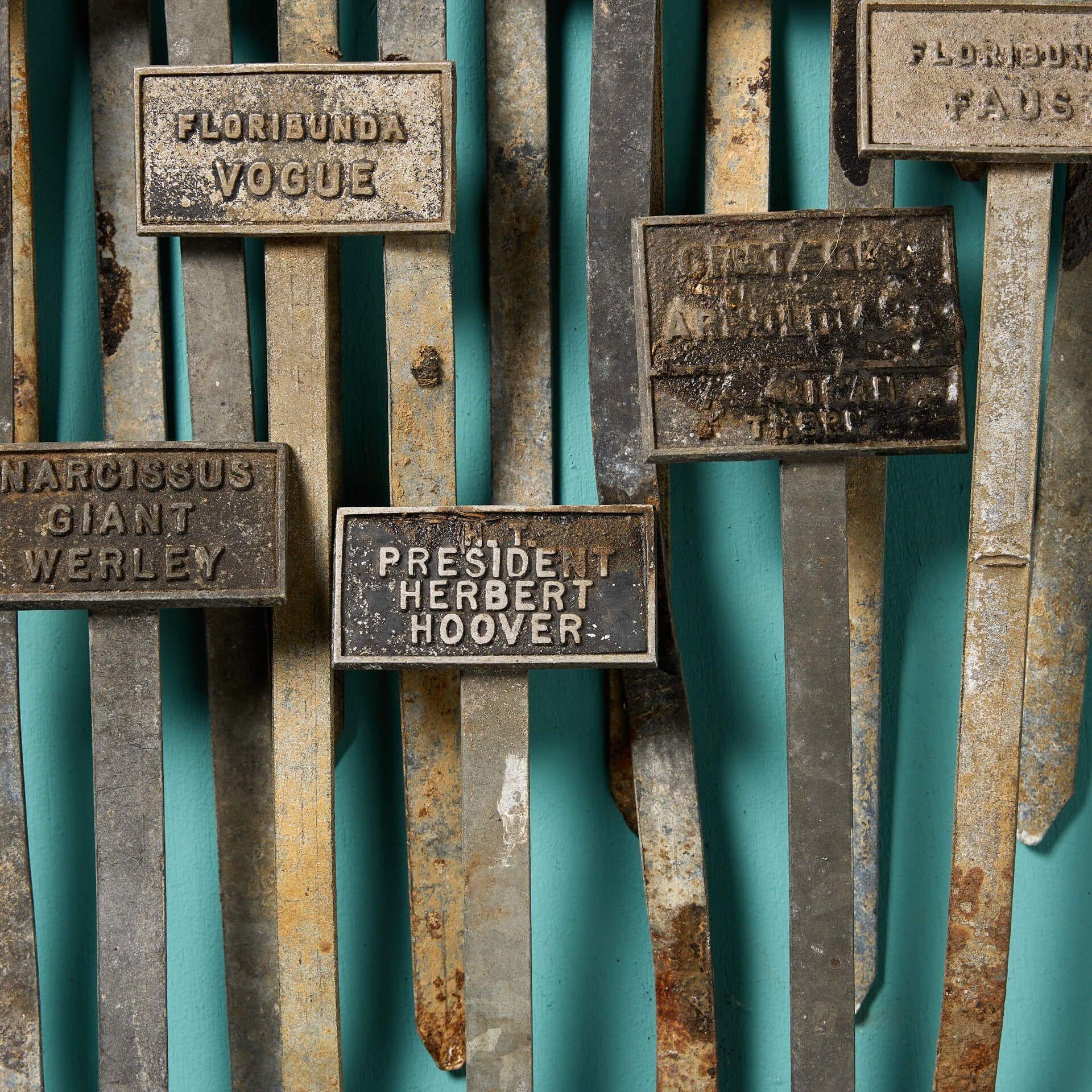 Modern English Country Garden Zinc Plant Identification Labels For Sale