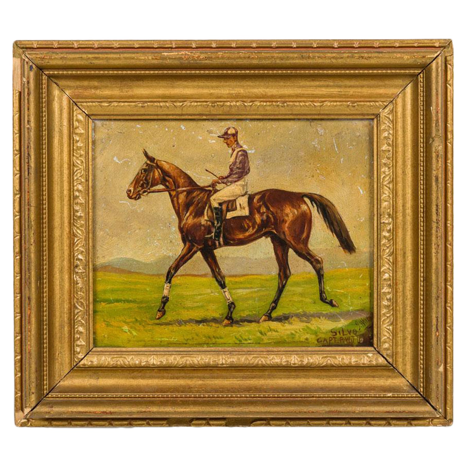 English Country Horse and Jockey Painting