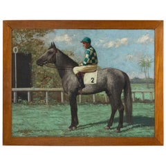English Country Horse and Jockey Painting