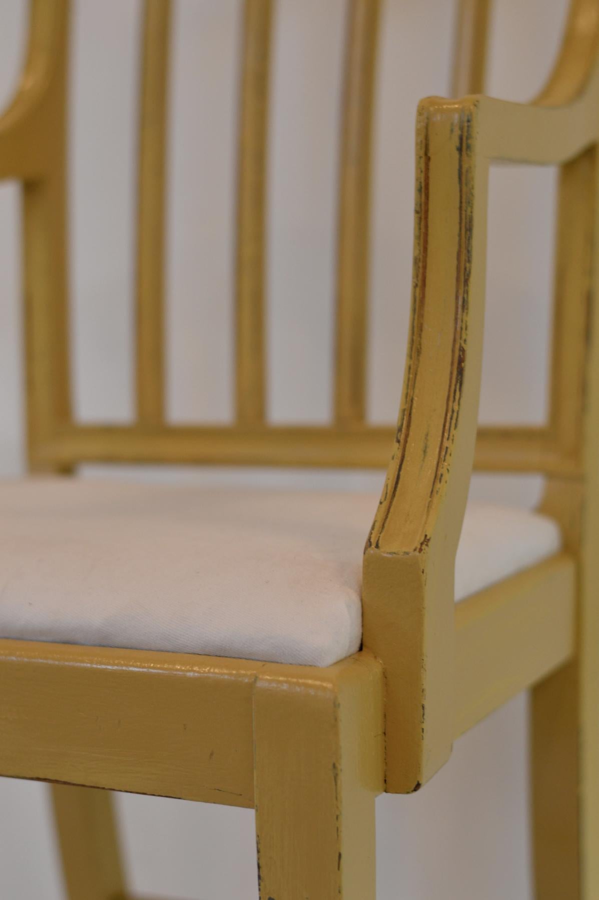 Mahogany English Country House Hepplewhite Chairs in Churlish Green, Set of 6