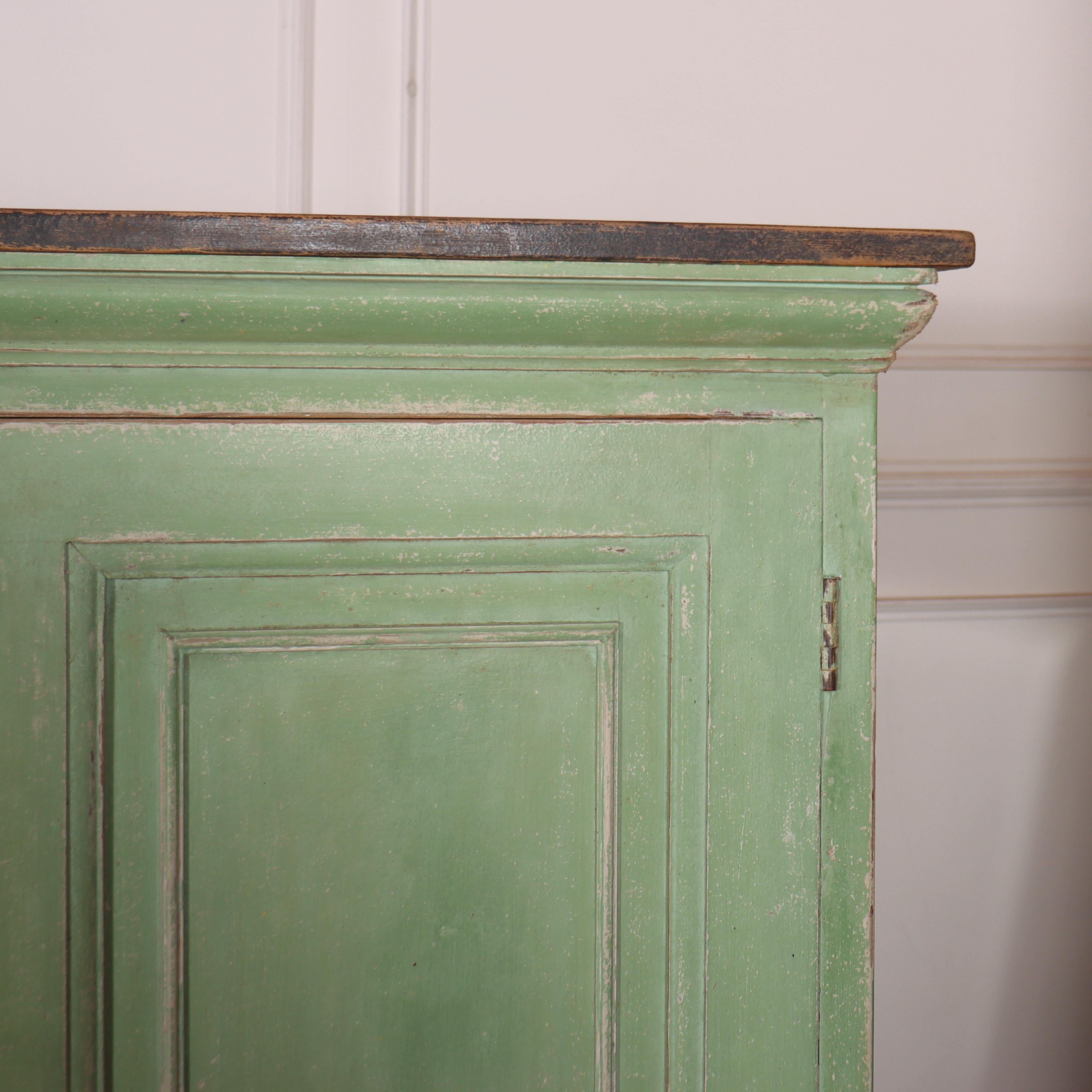 Painted English Country House Linen Cupboard For Sale
