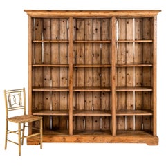 Antique English Country House Pine Bookcase