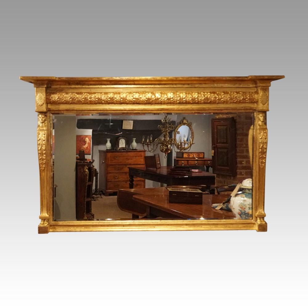 English Country House Regency Gilt Egyptian Revival Mirror For Sale 6