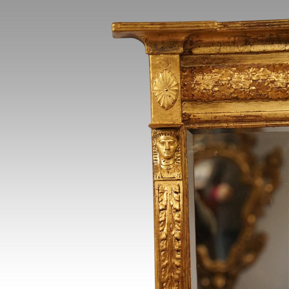 English Country House Regency Gilt Egyptian Revival Mirror For Sale 3