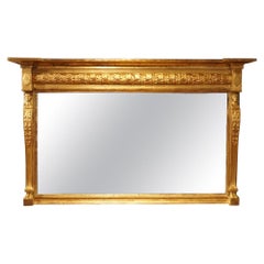 Antique English Country House Regency Gilt Egyptian Revival Mirror