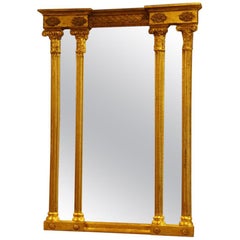 Antique English Country House Regency Gilt Pier Mirror