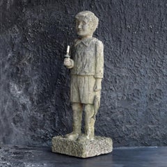 English Country House Stone Folk Art Statue