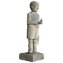 English Country House Stone Folk Art Statue