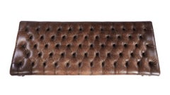 English Country House Tufted Leather Ottoman
