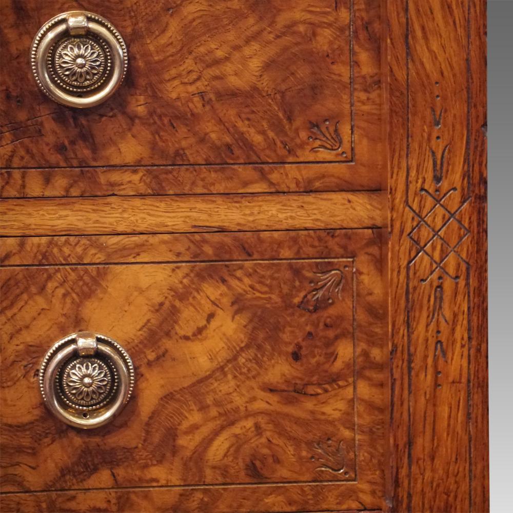 Late 19th Century English Country House Victorian Pollard Oak Wellington Chest, circa 1885