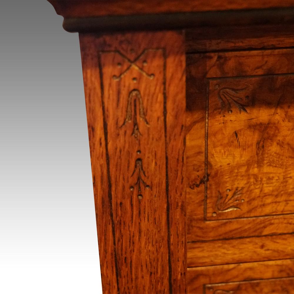 English Country House Victorian Pollard Oak Wellington Chest, circa 1885 2