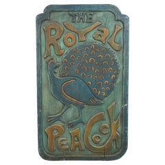 English Country Painted Royal Peacock Wall Plaque