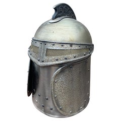 English Country Pewter Knight's Helmet Ice Bucket