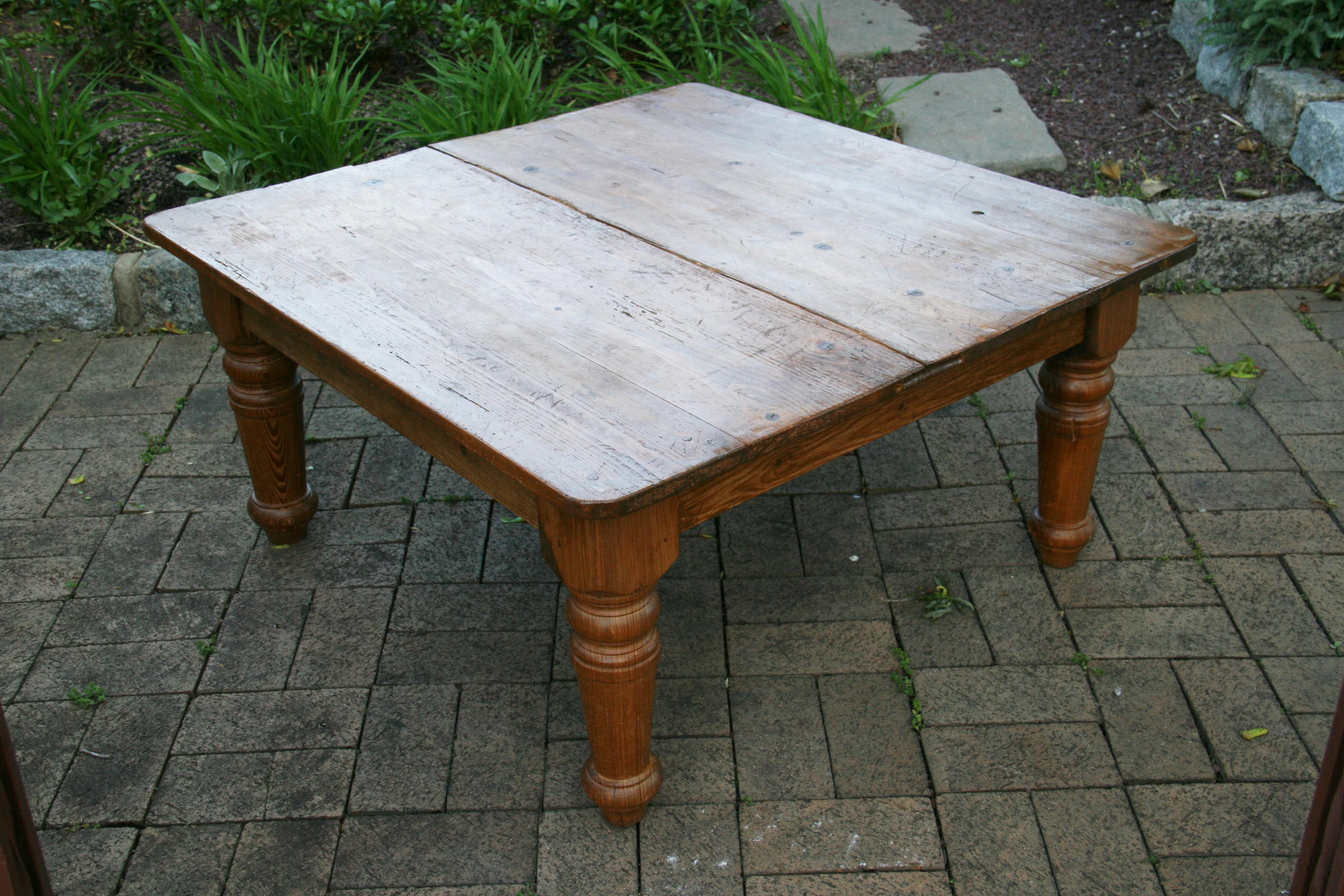 3-1124 English country pine coffee table.