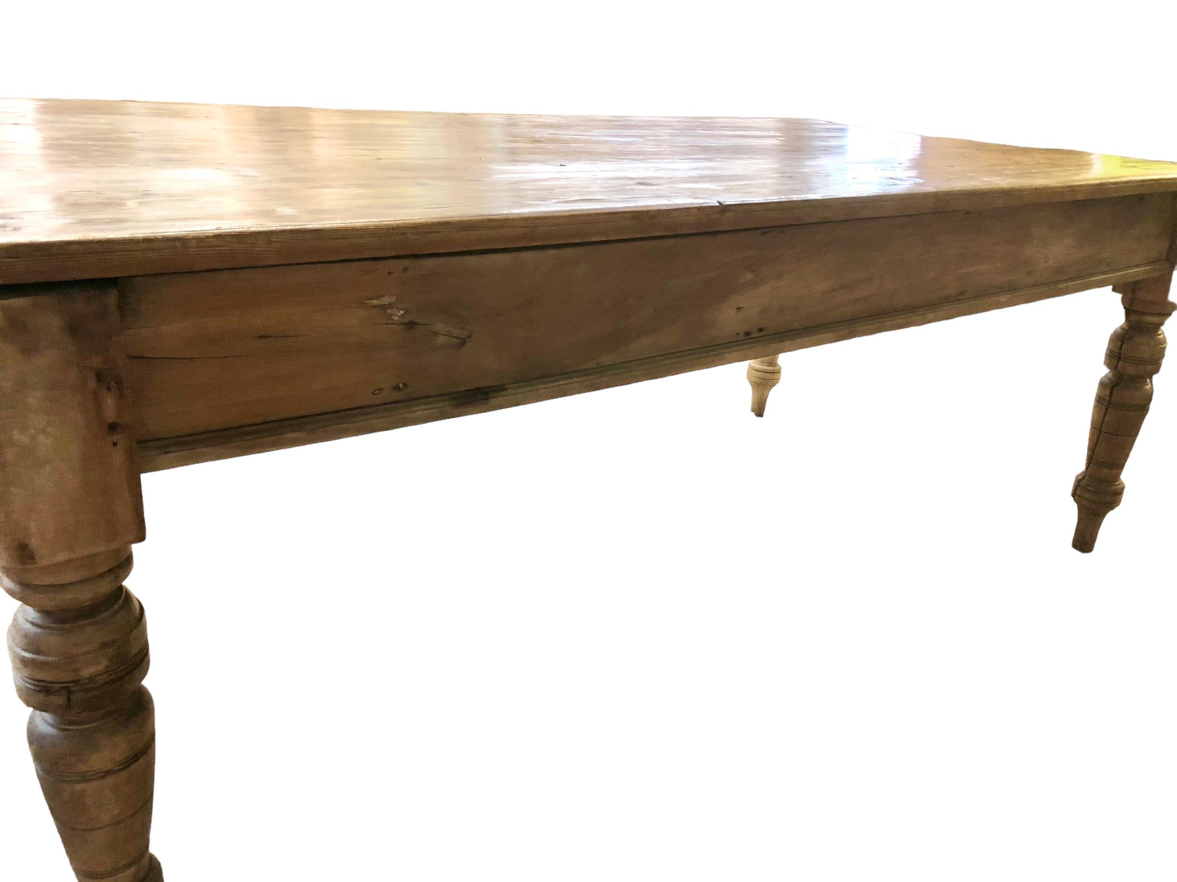 English Country Pine Farm Table For Sale 1